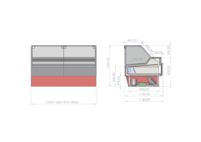 Витрина холодильная KIFATO АТЛАНТА 1875 Прес-Вент